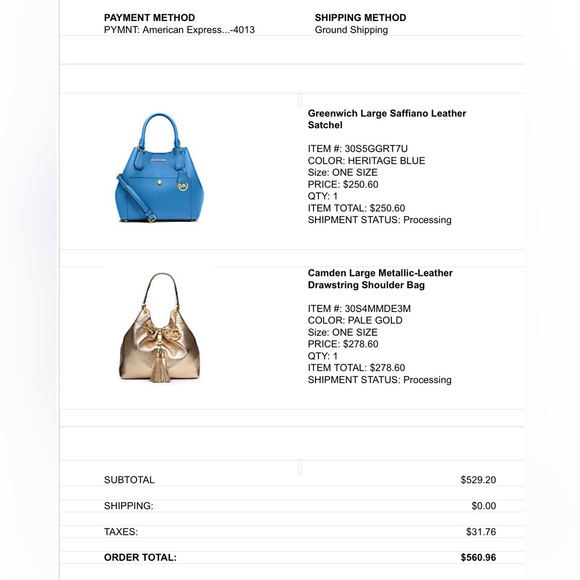 ❌SOLD❌ Stunning Gold Michaelkors Bag!! Original from the USA! Barely used!! - Picture 2 of 11